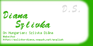 diana szlivka business card